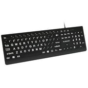 AUSDOM Large Print Computer Keyboard,Quiet Wired USB Full Size Laptop Keyboard,Oversize Letters Keys Easy to See and Type,Black