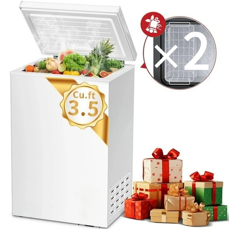 Energy Saving Mini Freezer 3.5 Cu Ft Compact Chest Freezer - Adjustable ...