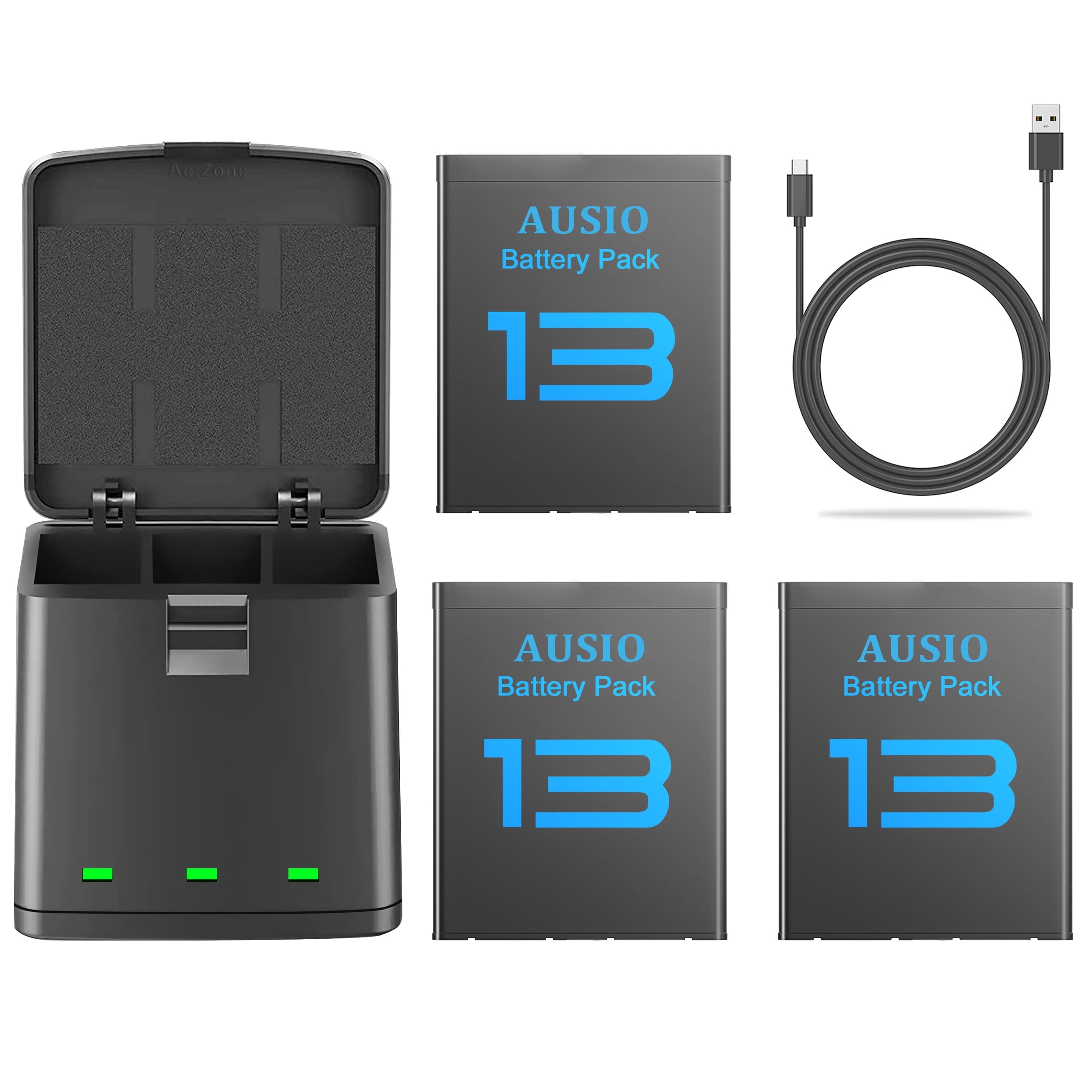 Batterie Per GoPro Hero 9/10/11/12 - Pack Da 3 Da 2000mAh Con Caricabatterie USB - Foto 10