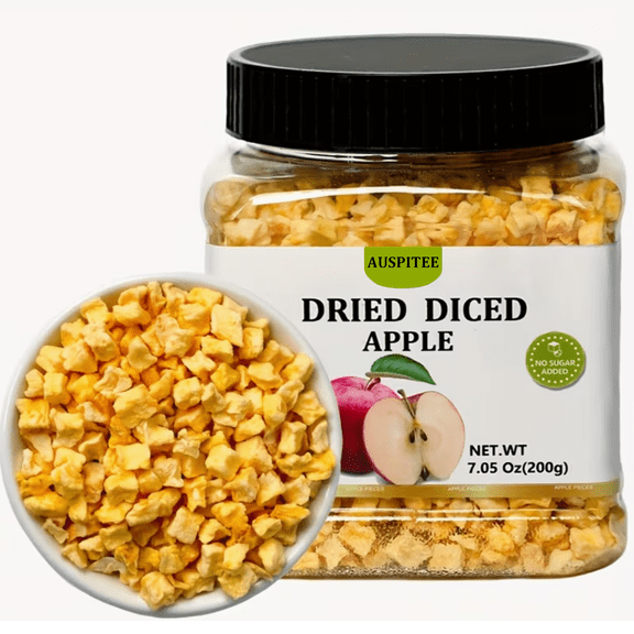 AUSPITEE Dried Apple Cubs 7.05Oz No Additives Pure Natural Dry Apple Snacks Smoothies
