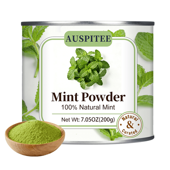 AUSPITEE Mint Powder 200g/ 7.05oz, Natural Fruit Powder for Drinks, Smoothies, Beverages,Cooking