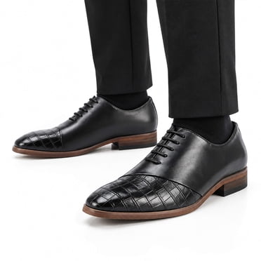 AUSTIN MILL Men's Floral Embroidered Dress Shoes, Patent Leather Cap ...