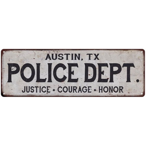 AUSTIN, TX POLICE DEPT. Home Decor Metal Sign Gift 6x18 106180012007