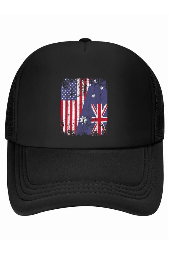 AUSTRALIAN ROOTS Half American Flag AUSTRALIA Baseball Cap