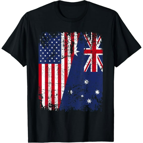AUSTRALIAN ROOTS | Half American Flag | AUSTRALIA T-Shirt