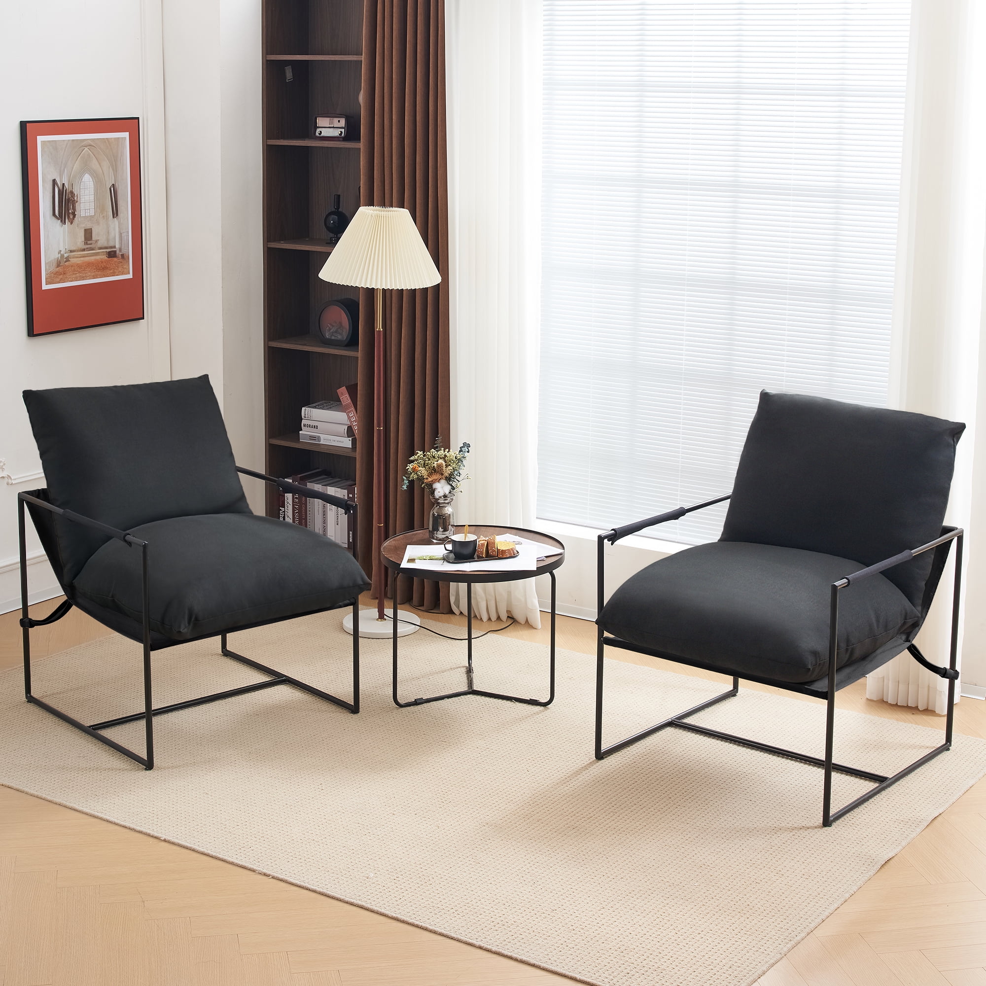 Set of 2 2025 black accent chairs