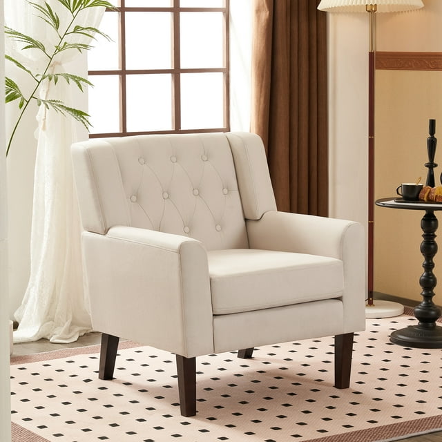 AUSTUFF Modern Accent Chair Arm Chair for Living Room, Beige