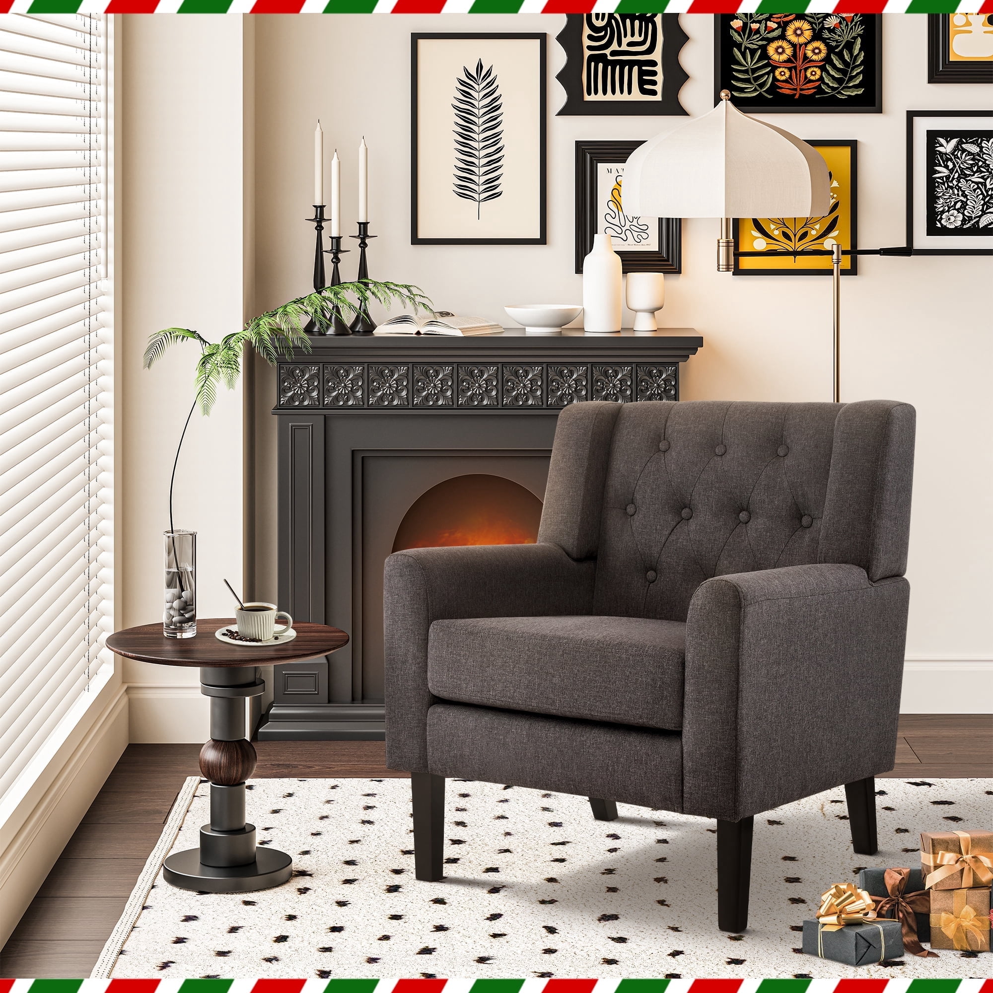 TEWLOSS Modern Accent Chair Arm Chair for Living Room, Gray