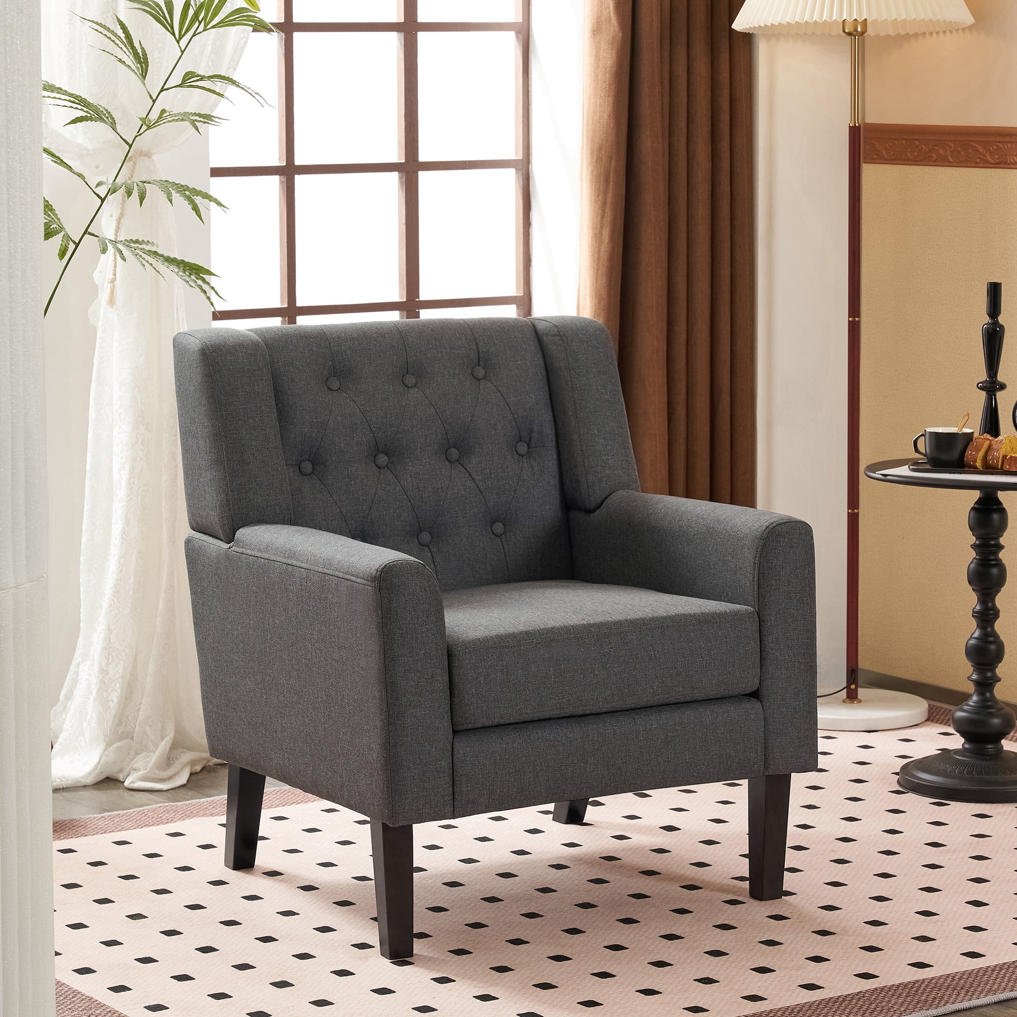 AUSTUFF Modern Accent Chair Arm Chair for Living Room, Gray