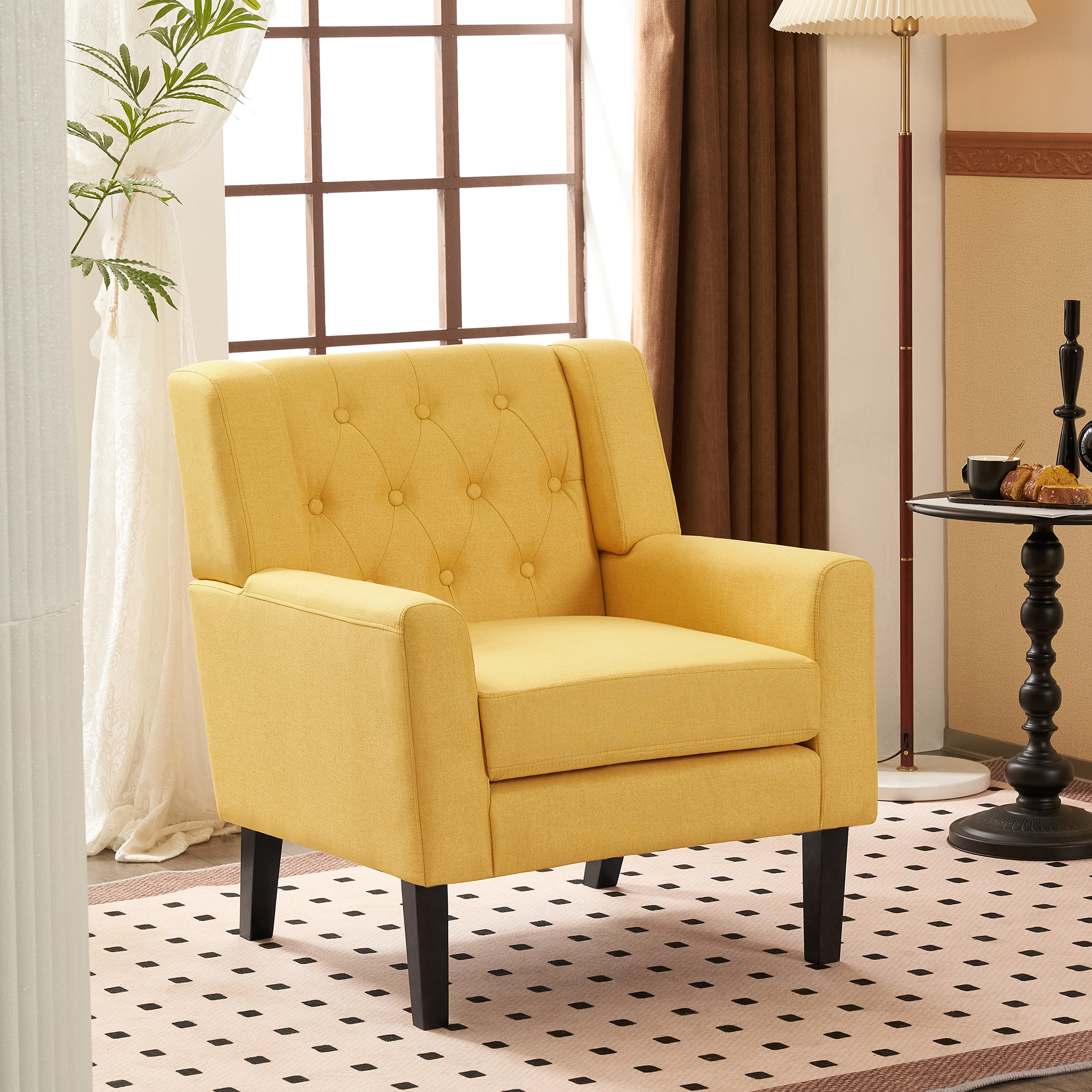 AUSTUFF Modern Accent Chair Arm Chair for Living Room, Yellow