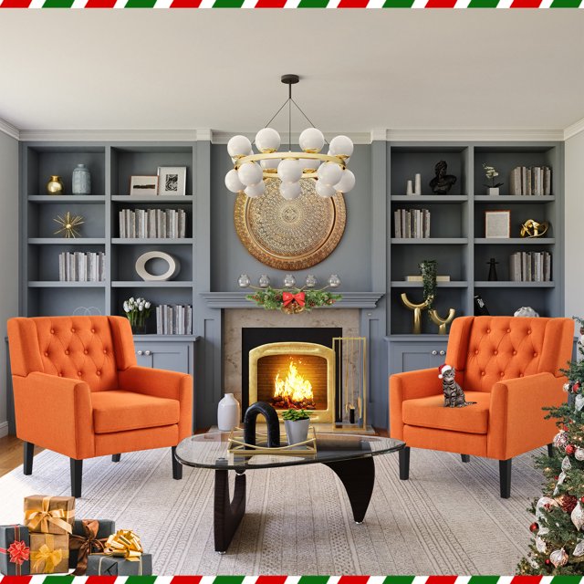 AUSTUFF Modern Accent Chairs Set of 2 Arm Chairs for Living Room