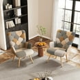 AUSTUFF Contemporary Wood Arm Pair Accent Chairs Set of 2, Modern