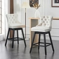 TEWLOSS Swivel Bar Stools Set of 2 Velvet Barstools for Kitchen Island