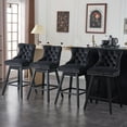 "AUSTUFF Swivel Modern Bar Stools Set of 4 Velvet Barstools for Kitchen