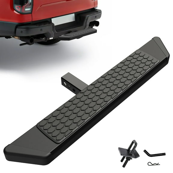 AUSUM MOTOR Universal 2" Receiver Trailer Pickup Truck SUV Towing Hitch Step Bar Rear Bumper Guard 34" Wide, Max Load 300lbs, Black Powdercoated Steel