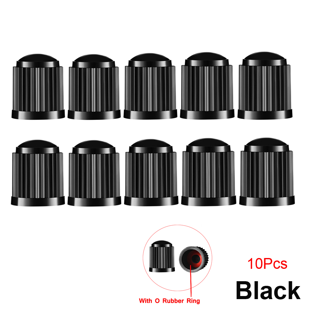 AUTCOAT Plastic Tire Valve Caps, with O Rubber Ring, Universal Stem ...