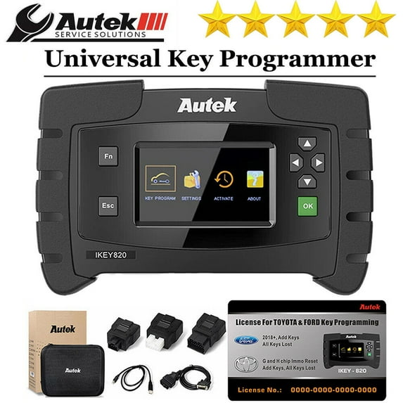 AUTEK IKEY820 Key Fob Programmer with license for 2018+ Ford Toyota H&G Chip OBD