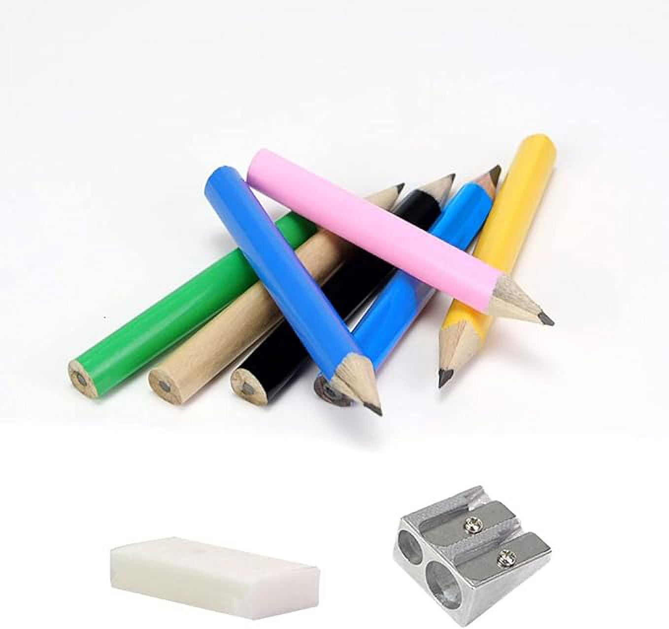 AUTEMOJO Short Triangular Fat Pencils,7 Pcs Jumbo Wood Pencils for