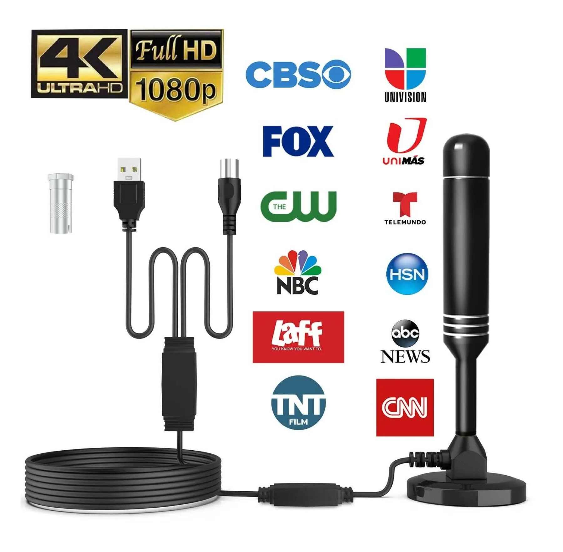 AUTERCO Amplified HD Digital TV Antenna with Base 300 Miles