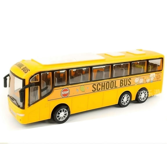 AUTERCO 1:30 Scale Yellow School Bus Model Toys Car for Kids, 12.5" Plastic Inertia City Bus Toy Vehicle Children’s Buses, Great Gifts for Boys Girls (Yellow)