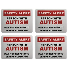 "AUTISM SAFETY ALERT" Window Cling and Vinyl Decal (4 Pack)