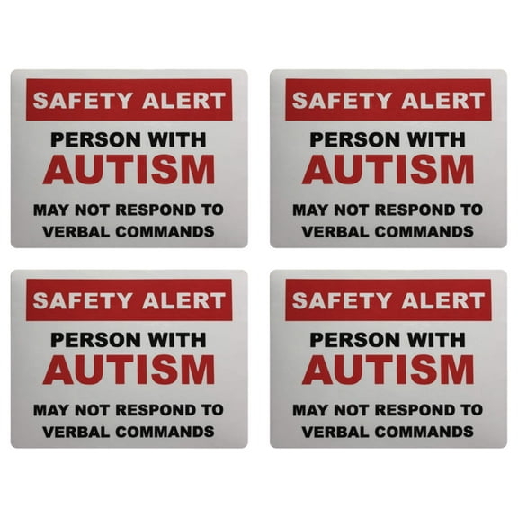 "AUTISM SAFETY ALERT" Window Cling and Vinyl Decal (4 Pack)