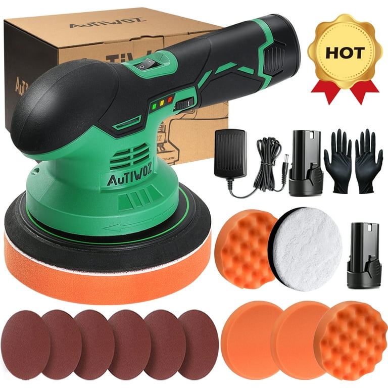 Cordless Car Buffer Polisher with 8 Variable Speed, Portable Car Buffers &  Polishers kit for Car Detailing, 2pcs 12V/2.0Ah Lithium Rechargeable