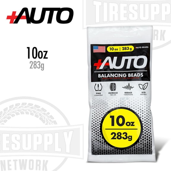 +AUTO 10 oz Tire Balancing Beads, Drop-In Bag with Valve Cap & Valve Core (1 Pack)