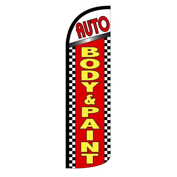 AUTO BODY & PAINT Windless Flag Without Pole |Advertisement /Business Flags | Feather Flag |