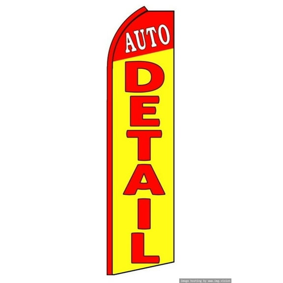AUTO DETAIL Swooper Flag (Hardware Not Included) |Advertisement /Business Flags | Feather Flag |