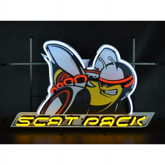 AUTO  DODGE SCAT PACK NEON SIGN WITH BACKING  5SCATB