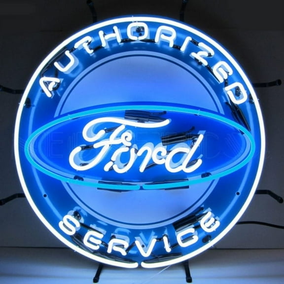 AUTO  FORD AUTHORIZED SERVICE NEON SIGN WITH BACKING  5FRDBK