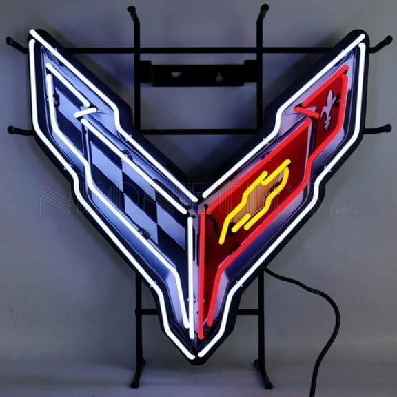 AUTO GM CORVETTE C8 NEON SIGN WITH BACKING- 5C8COR