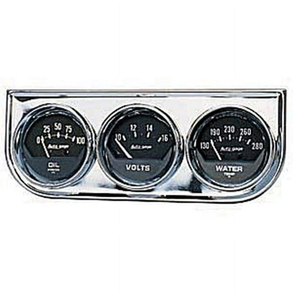 AUTO METER 2349 Three-Gauge Oil Pressure&#44; Volt And Water Temperature