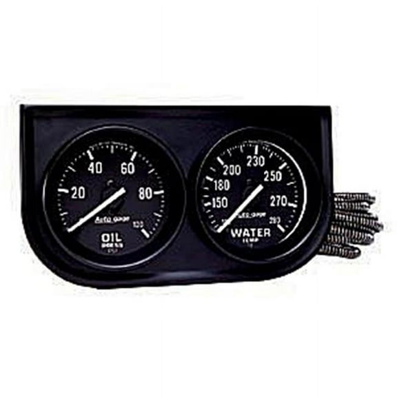 AUTO METER 2392 Two - Gauge Water Temperature And Oil Pressure&#44; Volt
