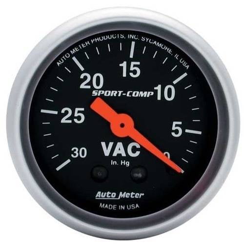 AUTO METER 3384 2IN VACUUM, 30 IN. HG, MECH, SPORT-COMP