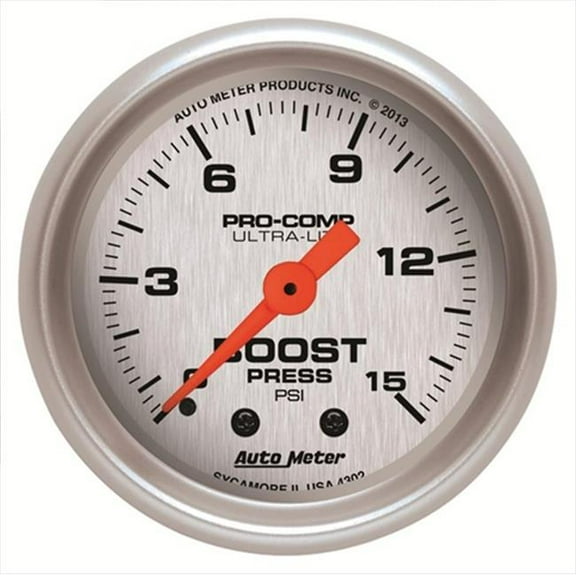 AUTO METER 4302 Boost 0-15 Psi Fsm Ultra-Lite