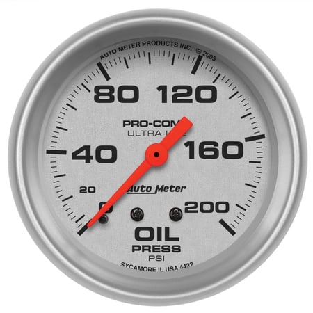 AUTO METER 4422 2-5/8IN OIL PRESS, 0-200 PSI, MECH
