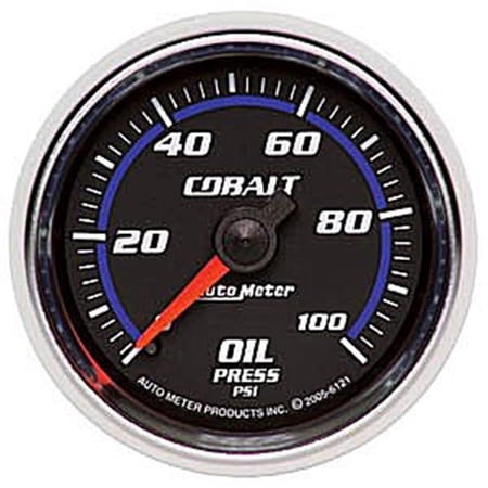 AUTO METER 6121 Cobalt Short Sweep Gauge Oil Pressure - 100 Psi