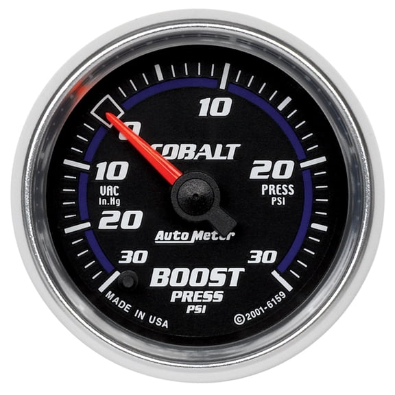 AUTO METER 6159 2IN BOOST-VAC, 30 IN. HG/ 30 PSI, FSE, COBALT