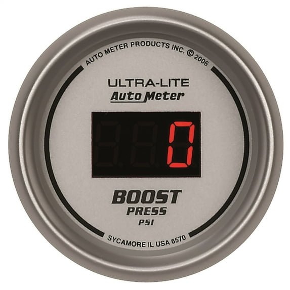AUTO METER 6570 2-1/16IN BOOST, 0-60 PSI, DIGITAL SILVER