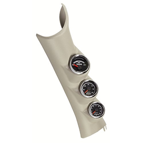 AUTO METER 7099 03-09 DODGE RAM TRIPLE FULL PILLAR TAUPE GAUGE KIT: BOOST, PYROMETER, TRANS