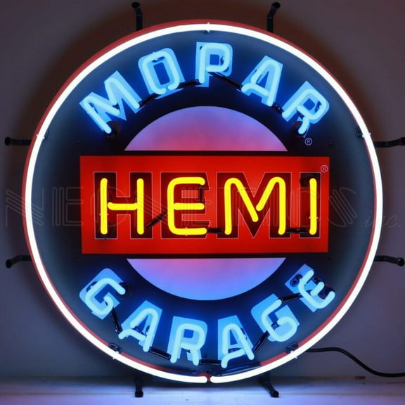 AUTO  MOPAR HEMI GARAGE NEON SIGN- 5MPHEM