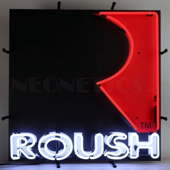AUTO ROUSH SQUARE R NEON SIGN WITH BACKING- 5RSHSR
