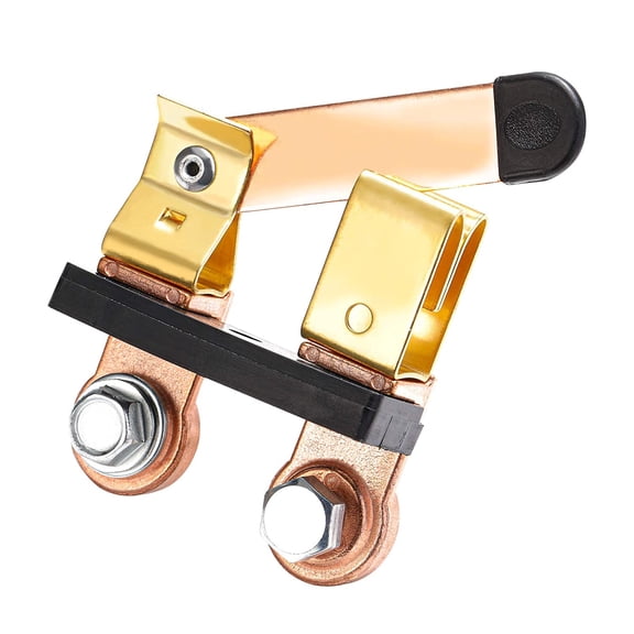 AUTO Side Post Battery Disconnect Switch Solid Brass Knife Blade Master Switch 12V-24V Knife Power Cutoff Isolator for Car Marine Boat RV ATV, Horizontal
