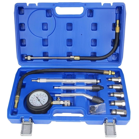 AUTO Tools Petrol Gasoline Engine Cylinder Compression Tester Kit with M10 M12 M14 M16 M18