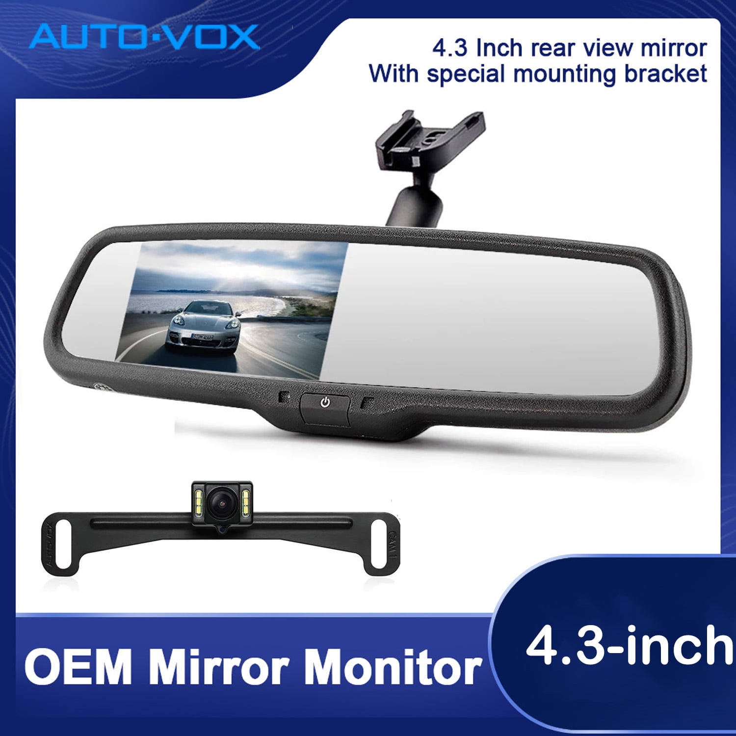 AUTOVOX Rear View Mirror Back Up Car Camera with Monitor IP68