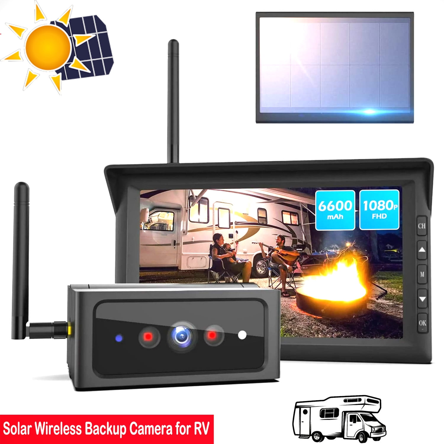 AUTOVOX Solar 4 Wireless Backup Camera for Truck/RV, 10 Mins