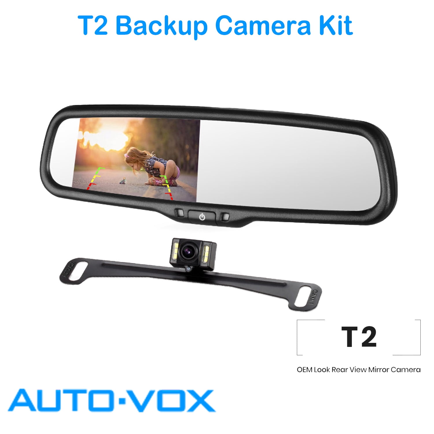 AUTOVOX T2 Backup Camera for Car/Trucks, OEM Look Rear View Mirror