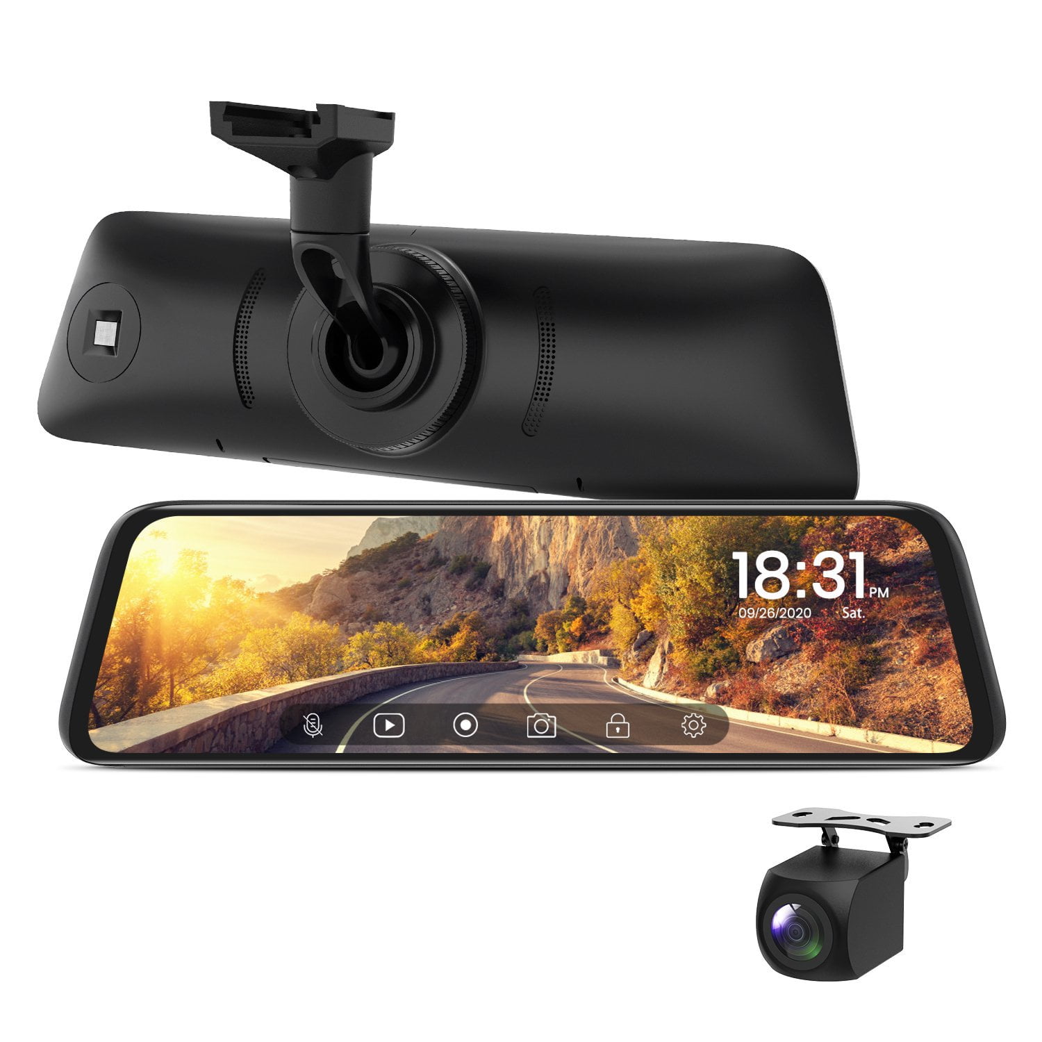 Handy 10  Wireless Rear View Mirror Dashcam Backup Camera Hitch Camera